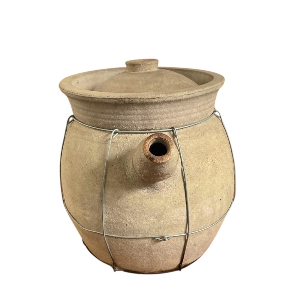 VINTAGE➕Japanese Earthenware Donable Caged Clay Pot
